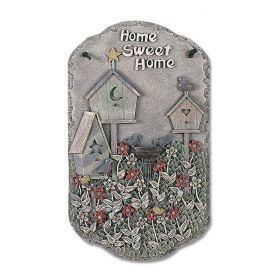 Welcome Sign, "Birdbath" Porch Decor, Resin Slate Plaque, Ready To Hang Decor - as Pic