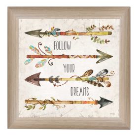 "Follow Your Dreams" By Marla Rae, Printed Wall Art, Ready To Hang Framed Poster, Beige Frame - as Pic