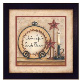 "Simple Pleasures" By Mary June, Printed Wall Art, Ready To Hang Framed Poster, Black Frame - as Pic