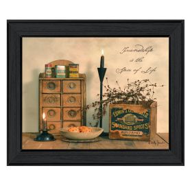 "Friendship is the Spice of Life" By Billy Jacobs, Printed Wall Art, Ready To Hang Framed Poster, Black Frame - as Pic