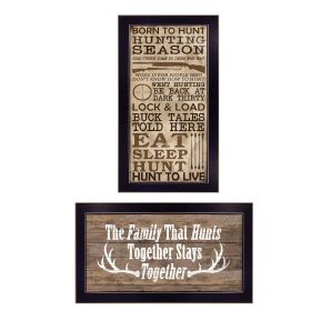 "Hunting Season Collection" 2-Piece Vignette By Dee Dee, Printed Wall Art, Ready To Hang Framed Poster, Black Frame - as Pic