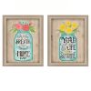 "Mason Jars I Collection" 2-Piece Vignette By Debbie Strain, Printed Wall Art, Ready To Hang Framed Poster, Beige Frame - as Pic