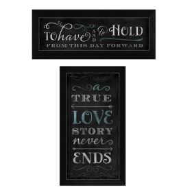 "Love Story Collection" 2-Piece Vignette By Mollie B., Printed Wall Art, Ready To Hang Framed Poster, Black Frame - as Pic