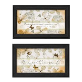 "Plant Kindness Collection" 2-Piece Vignette By Robin-Lee Vieira, Printed Wall Art, Ready To Hang Framed Poster, Black Frame - as Pic