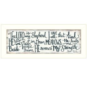 "The Lord is My Shepherd" by Annie LaPoint, Ready to Hang Framed Print, White Frame - as Pic