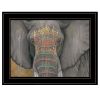 "Tattooed Elephant" by Britt Hallowell, Ready to Hang Framed Print, Black Frame - as Pic
