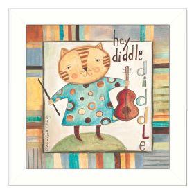 "Hey Diddle Diddle" By Bernadette Deming, Printed Wall Art, Ready To Hang Framed Poster, White Frame - as Pic