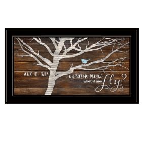 Trendy Decor 4U "What if You Fly" Framed Wall Art, Modern Home Decor Framed Print for Living Room, Bedroom & Farmhouse Wall Decoration by Marla Rae -