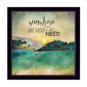 "Sunshine and Lake Water" By Marla Rae, Printed Wall Art, Ready To Hang Framed Poster, Black Frame - as Pic