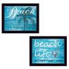 "Beach Life Collection" 2-Piece Vignette By Cindy Jacobs, Printed Wall Art, Ready To Hang Framed Poster, Black Frame - as Pic