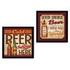 "Beer II Cold Beer Served Here Collection" 2-Piece Vignette By Mollie B., Printed Wall Art, Ready To Hang Framed Poster, Black Frame - as Pic