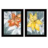 "Tiger Lilies" 2-Piece Vignette by Roey Ebert, Black Frame - as Pic