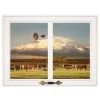 "Summer Pastures (Holstein cows with windmill)" by Bonnie Mohr, Ready to Hang Framed Print, White Window-Style Frame - as Pic