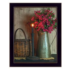 "Basket and Blossoms" By Susan Boyer, Printed Wall Art, Ready To Hang Framed Poster, Black Frame - as Pic