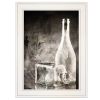 "Moody Gray Glassware" Still Life by Bluebird Barn, Ready to Hang Framed Print, White Frame - as Pic