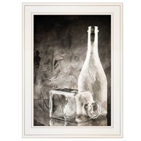 "Moody Gray Glassware" Still Life by Bluebird Barn, Ready to Hang Framed Print, White Frame - as Pic