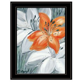 "Tiger Lily in Orange" by Roey Ebert, Ready to Hang Framed Print, Black Frame - as Pic