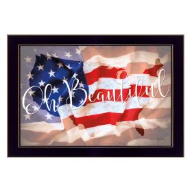 "Oh Beautiful America" By Lauren Rader, Printed Wall Art, Ready To Hang Framed Poster, Black Frame - as Pic