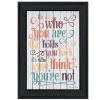 "Who You Think You Are" by Susan Ball, Ready to Hang Framed Print, Black Frame - as Pic