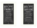 "Family Recipe Collection" 2-Piece Vignette By Susan Ball, Printed Wall Art, Ready To Hang Framed Poster, White Frame - as Pic