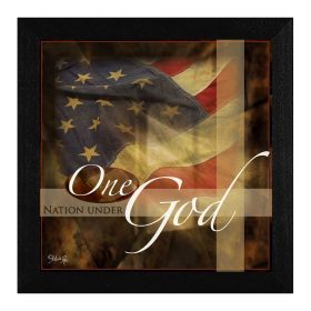 "One Nation Under God" By Marla Rae, Printed Wall Art, Ready To Hang Framed Poster, Black Frame - as Pic