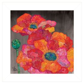 "Blooms on Black II" by Lisa Morales, Ready to Hang Framed Print, White Frame - as Pic