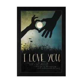 "I Love You Underneath the Moon" By Marla Rae, Printed Wall Art, Ready To Hang Framed Poster, Black Frame - as Pic