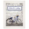 "Flower Shop Bicycle" by Lori Deiter, Ready to Hang Framed Print, White Frame - as Pic