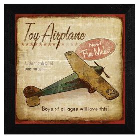 "Toy Airplane" By Mollie B., Printed Wall Art, Ready To Hang Framed Poster, Black Frame - as Pic