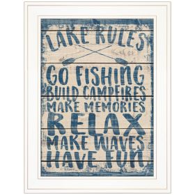 "Lake Rules" by Misty Michelle, Ready to Hang Framed Print, White Frame - as Pic