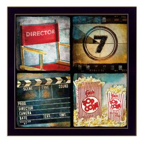 "At The Movies" By Mollie B., Printed Wall Art, Ready To Hang Framed Poster, Black Frame - as Pic