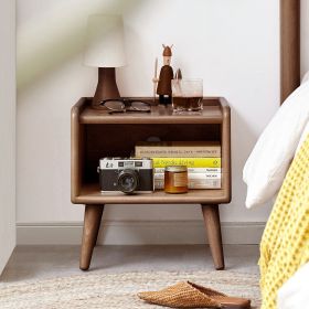 Pure Solid Wood Bedside Cabinet Modern Simple Nightstands European Beech Bedside Cabinet Nordic Bedroom Solid Beech Storage Cabinet 0.4m - as Pic