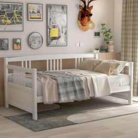 Modern Solid Wood Daybed, Multifunctional, Twin Size, White (Previous SKU: WF191899AAK) - as Pic