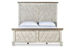 Bear Creek - Queen Bed - Whitewashed Gray - as Pic
