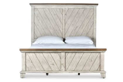 Bear Creek - Queen Bed - Whitewashed Gray - as Pic