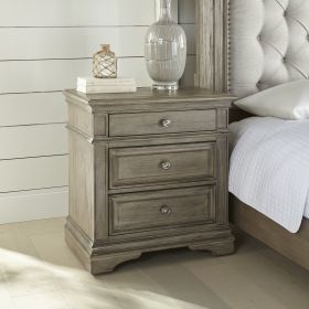Highland Park - Nightstand With USB - Waxed Driftwood - as Pic