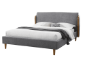 Mid-century Modern Gray Polyster Fabric Wingback Design 1pc California King Size Bed Headboard Bedroom Furniture - as Pic