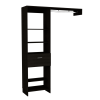 Manchester 150 Closet System, Metal Rod, Five Open Shelves, One Drawer -Black - as Pic