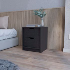 Logan Black 2-Drawer Nightstand - as Pic