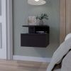 Mason Black 1-Drawer Floating Nightstand - as Pic
