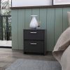 Caleb Black 2-Drawer Nightstand - as Pic