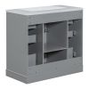 36" Bathroom Vanity with Sink Combo, One Cabinet and Six Drawers, Solid Wood and MDF Board, Grey - as Pic