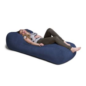 Jaxx Arlo Chaise Lounge Bean Bag Chair - Premium Chenille, Navy - Navy Blue - Chenille
