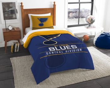 Blues OFFICIAL National Hockey League; Bedding; "Draft" Twin Printed Comforter (64"x 86") & 1 Sham (24"x 30") Set by The Northwest Company - 1NHL/8620