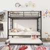 Twin Over Twin Metal Bunk Bed Frame with Trundle(Upgrade reinforcement version) - as pic