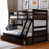 Twin over Full Bunk Bed with Storage - Espresso(OLD SKU :LP000022AAP) - as pic