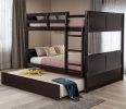 Full Over Full Bunk Bed with Twin Size Trundle, Espresso (old sku: LP000250AAP ) - as pic