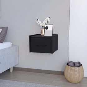 Floating Nightstand Calion, Bedroom, Black - Black