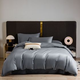 Comfortable high-grade soft cotton bedding, four-piece set, bed sheet * 1, duvet cover * 1, pillowcase * 2  - gray - Without pillowcase and comforter