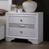Contemporary 1pc Nightstand White Finish Silver Accents Hidden Jewelry Drawer Nickel Round Knob Bedside Table Bedroom Furniture - as Pic